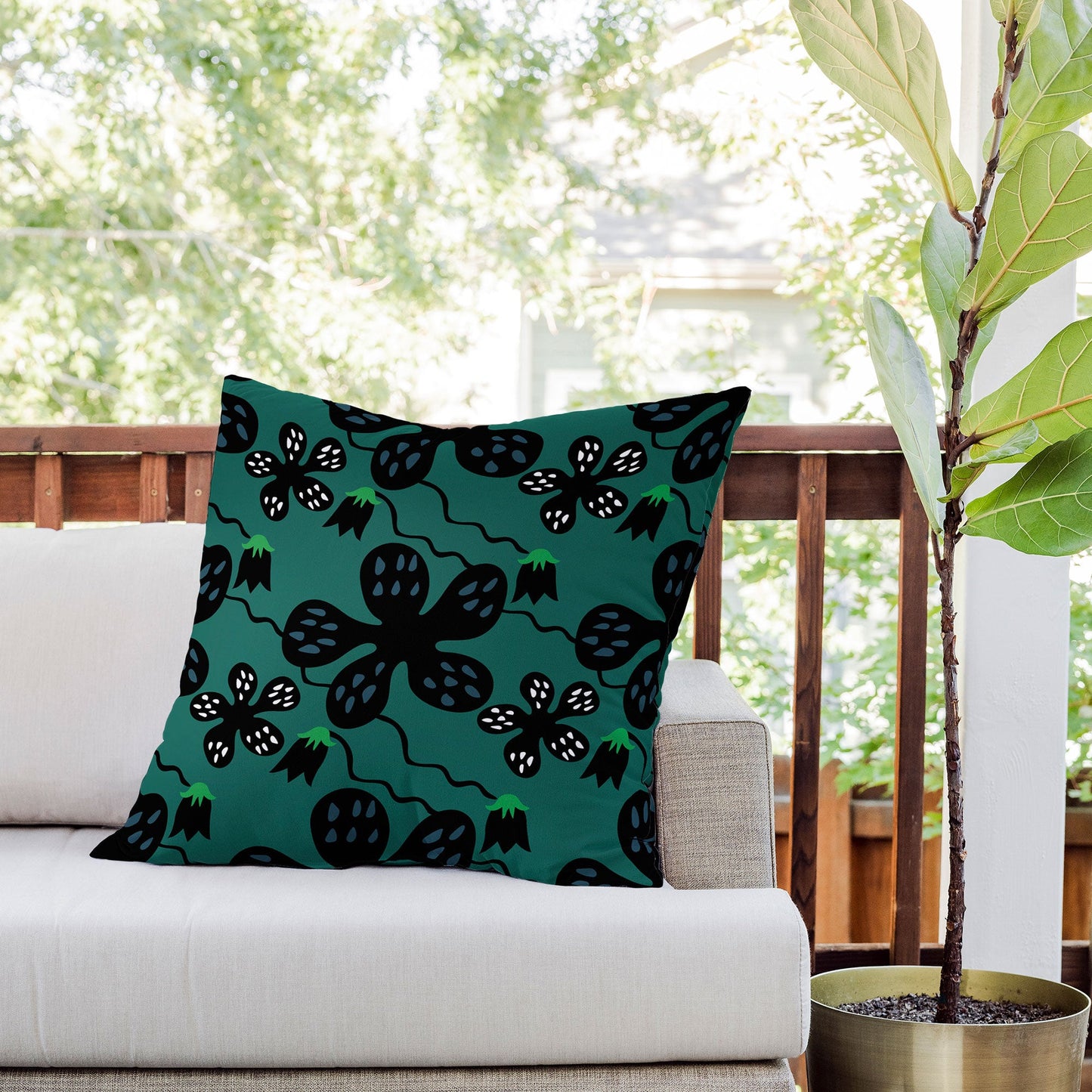 Camilla Foss Scandi Meadow Outdoor Throw Pillow