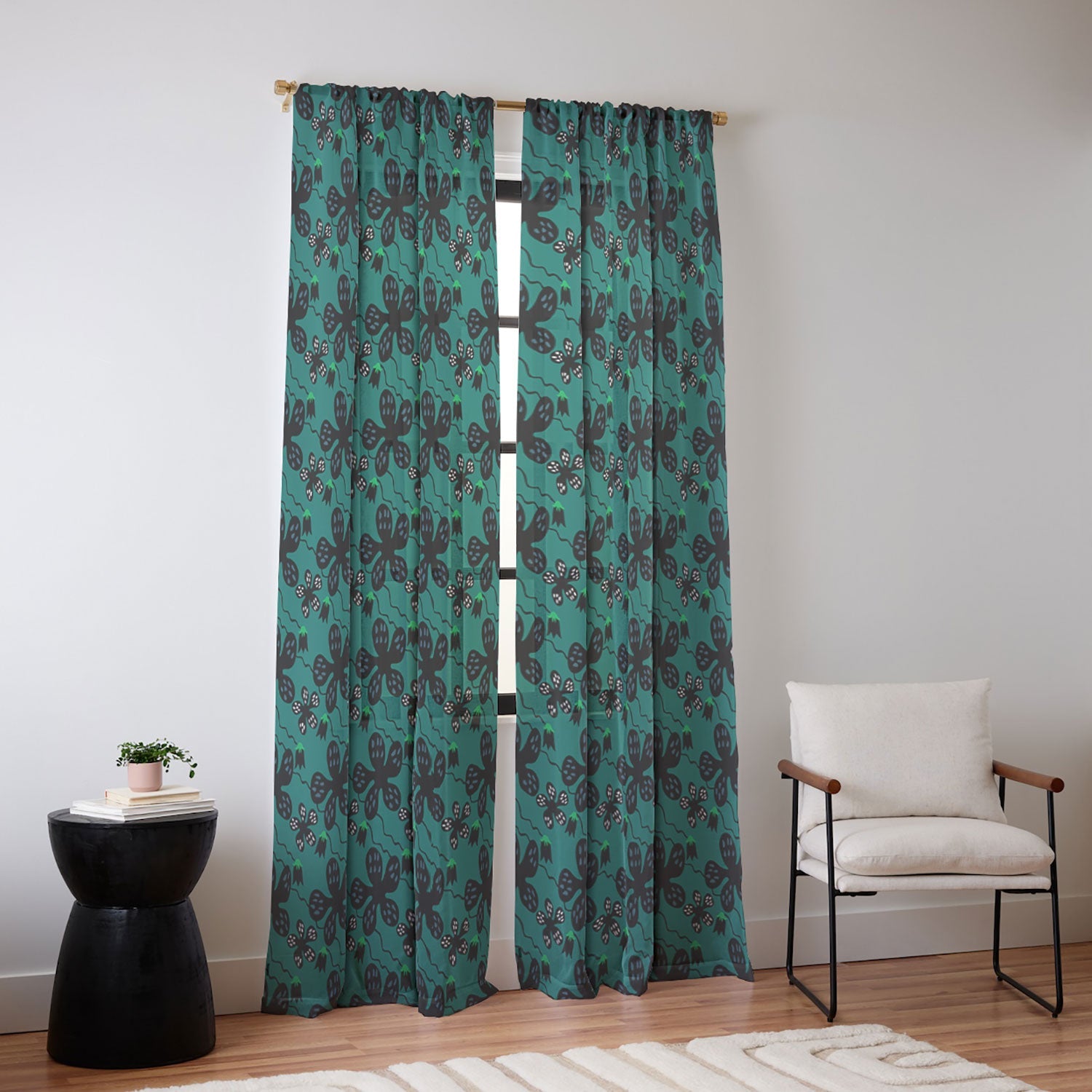 Camilla Foss Scandi Meadow Sheer Window Curtain