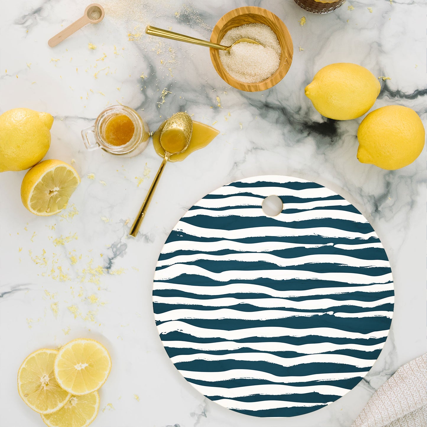 Camilla Foss Scandi Waves Cutting Board Round