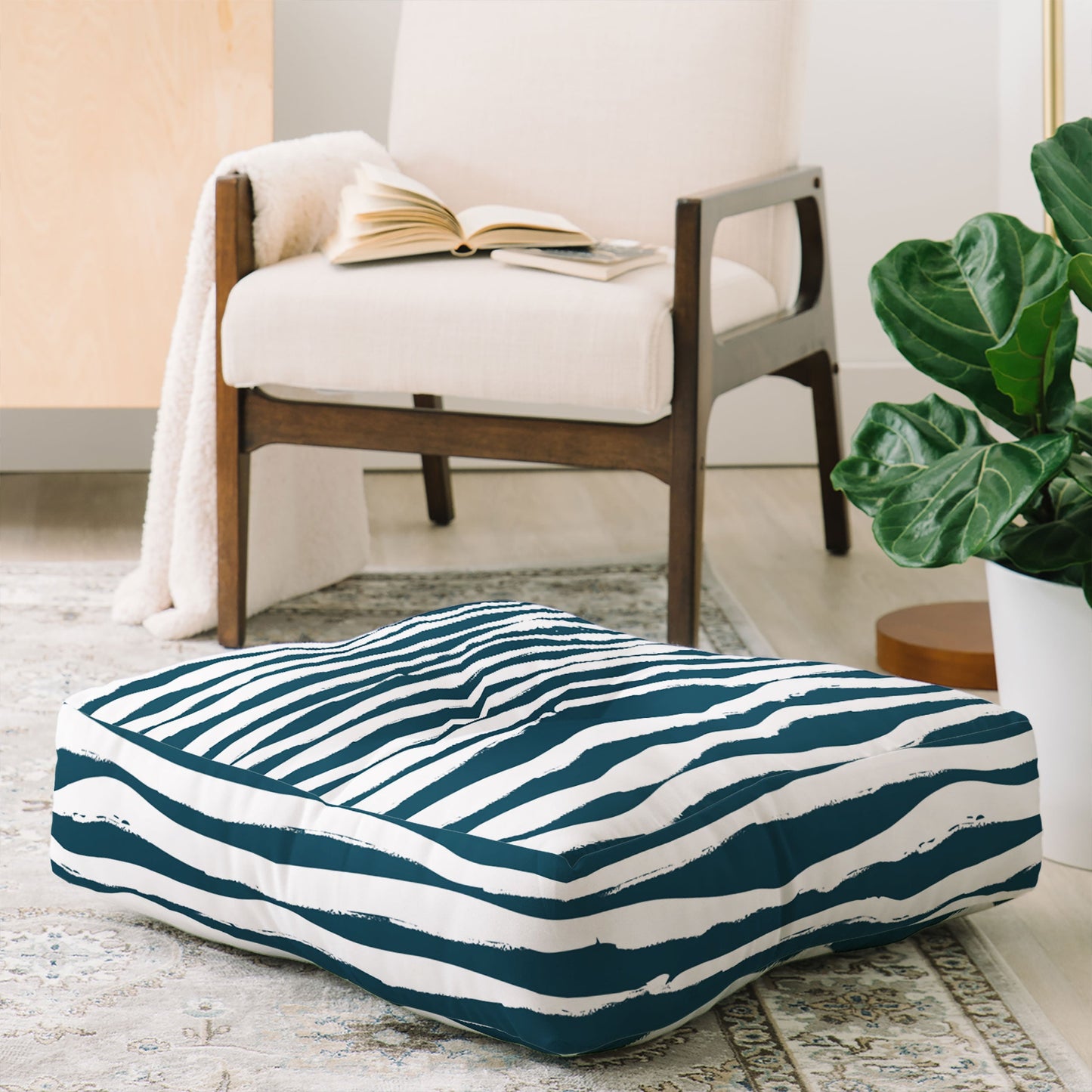 Camilla Foss Scandi Waves Floor Pillow Square