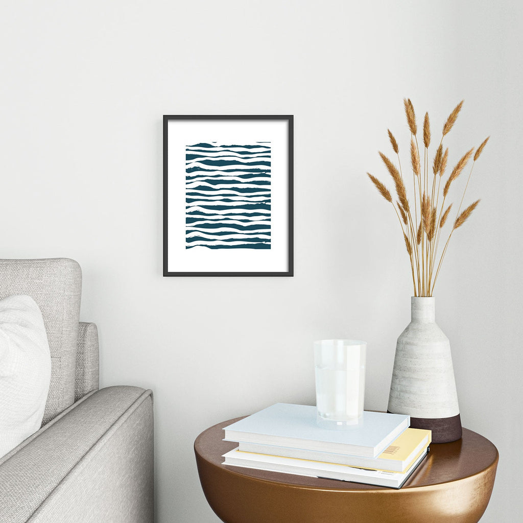 Camilla Foss Scandi Waves Metal Framed Art Print