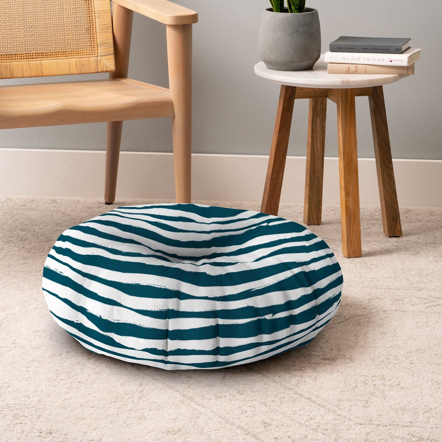Camilla Foss Scandi Waves Floor Pillow Round
