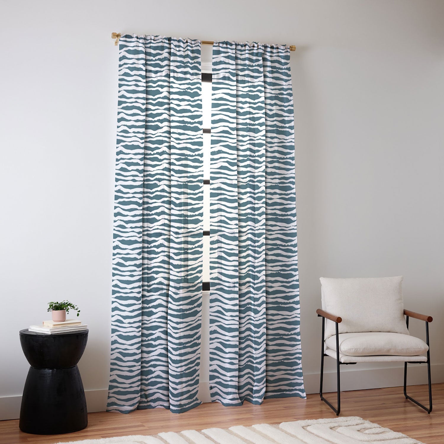 Camilla Foss Scandi Waves Sheer Window Curtain