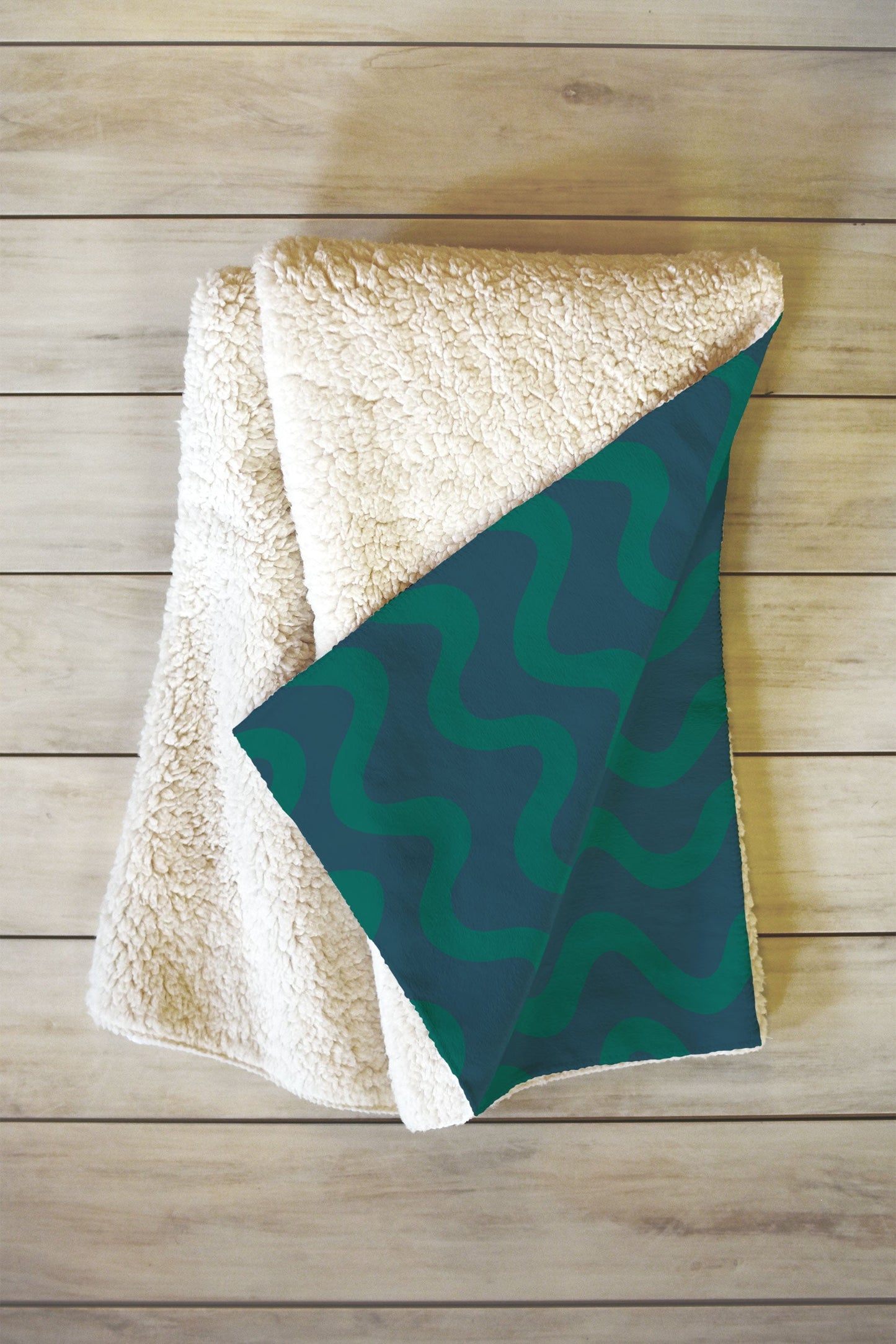 Camilla Foss Scandi Wavy Fleece Throw Blanket