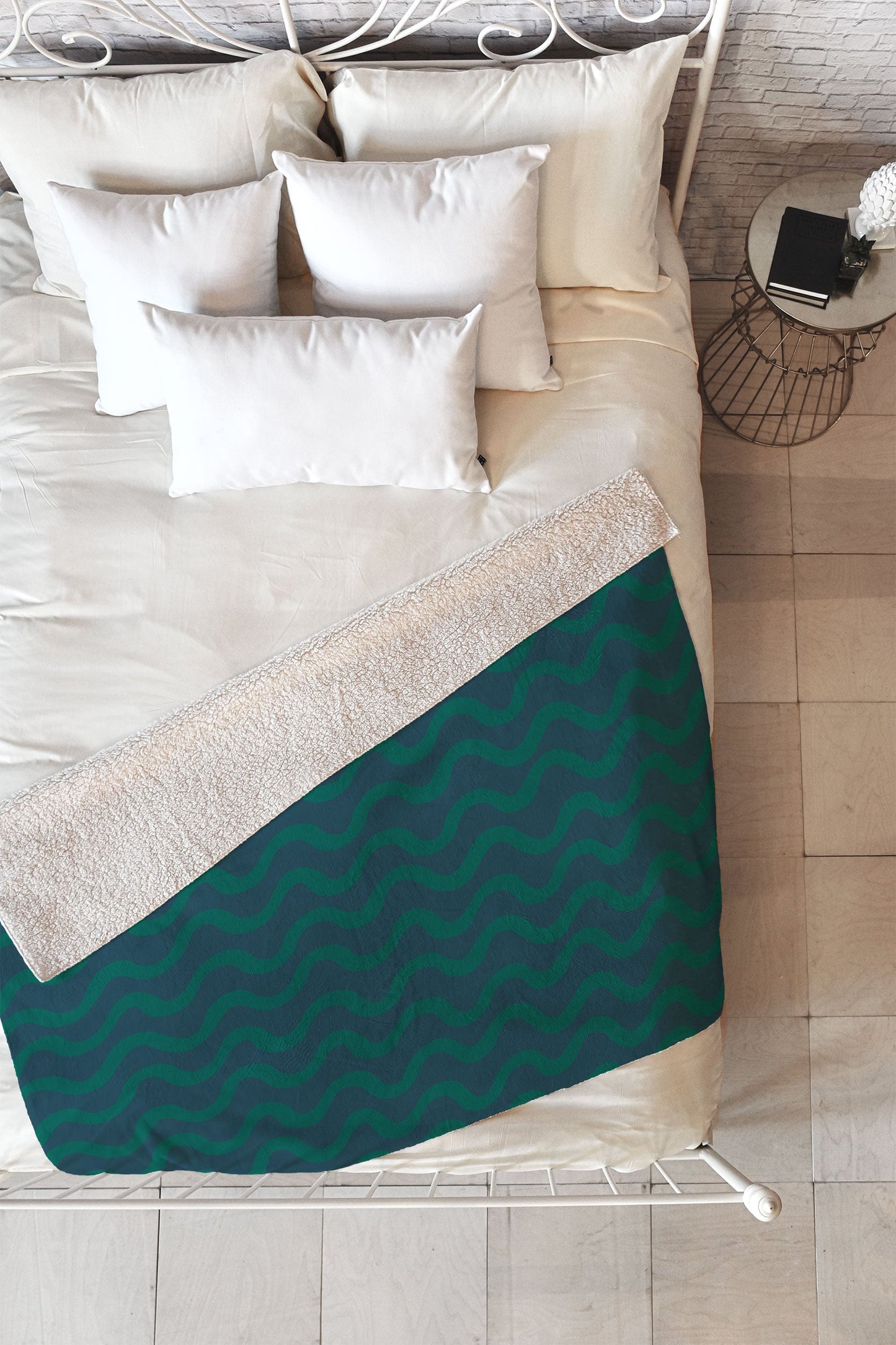 Camilla Foss Scandi Wavy Fleece Throw Blanket