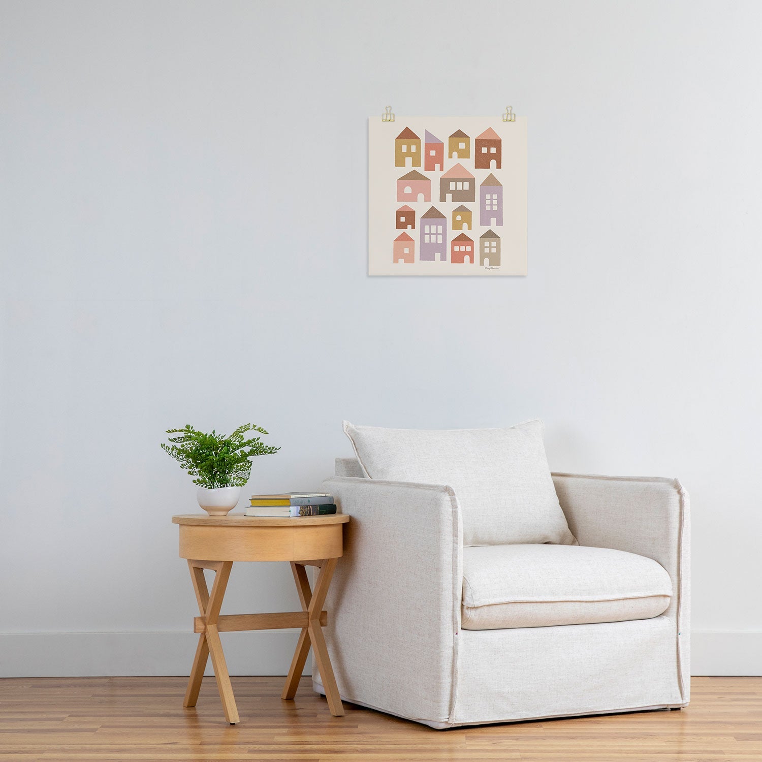 Carey Copeland Happy Houses Earth Tones Art Print