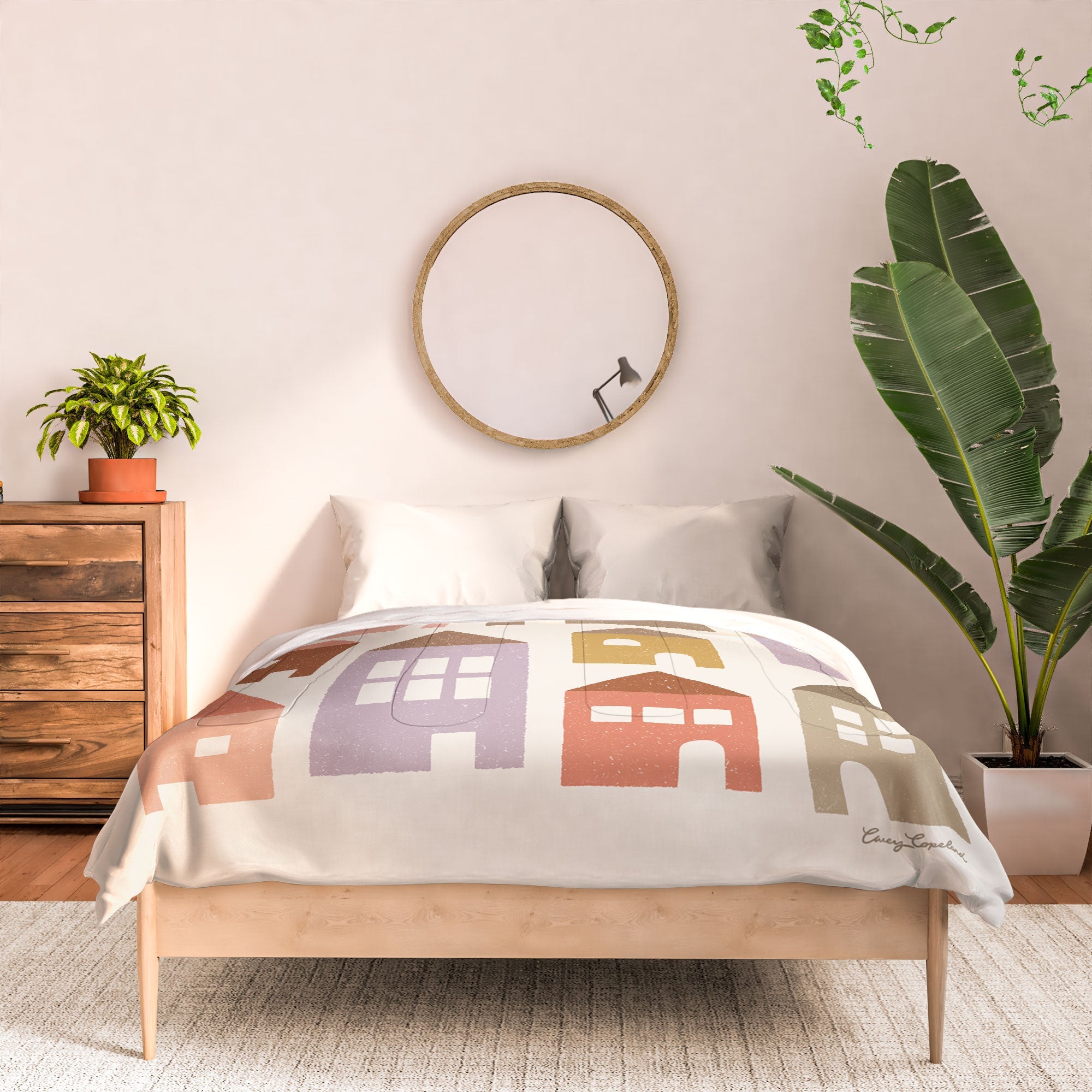 Carey Copeland Happy Houses Earth Tones Comforter