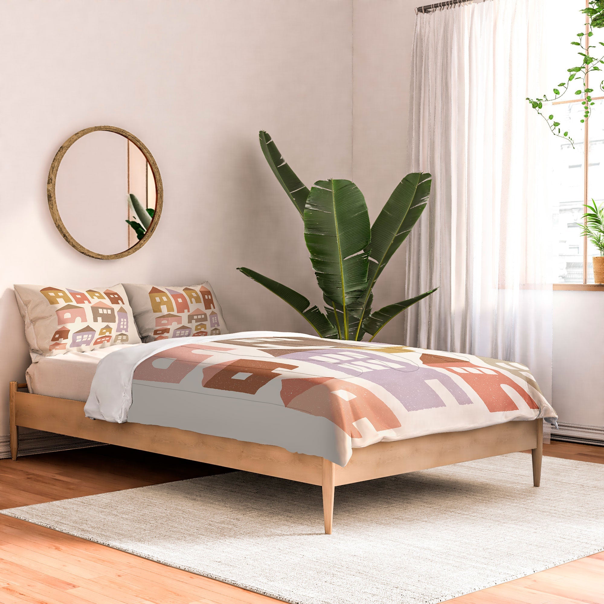 Carey Copeland Happy Houses Earth Tones Comforter