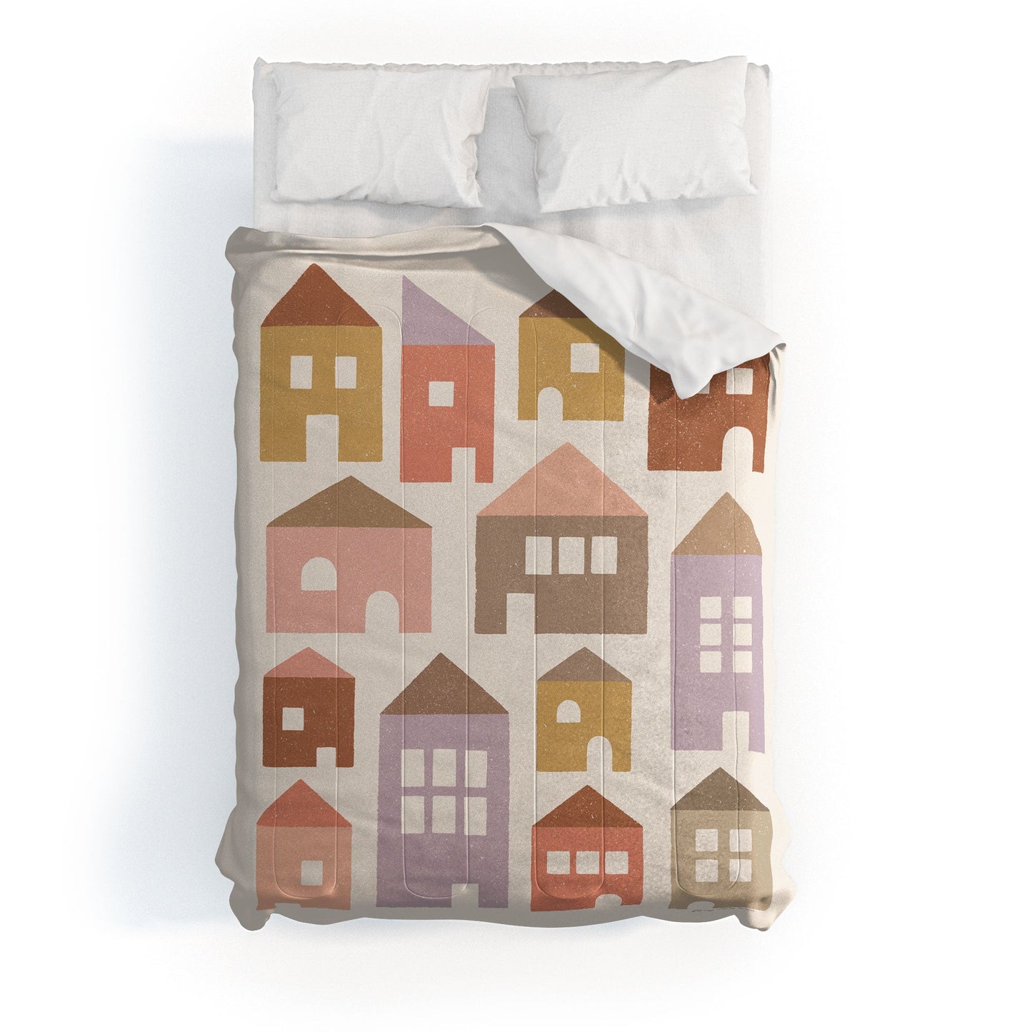 Carey Copeland Happy Houses Earth Tones Comforter