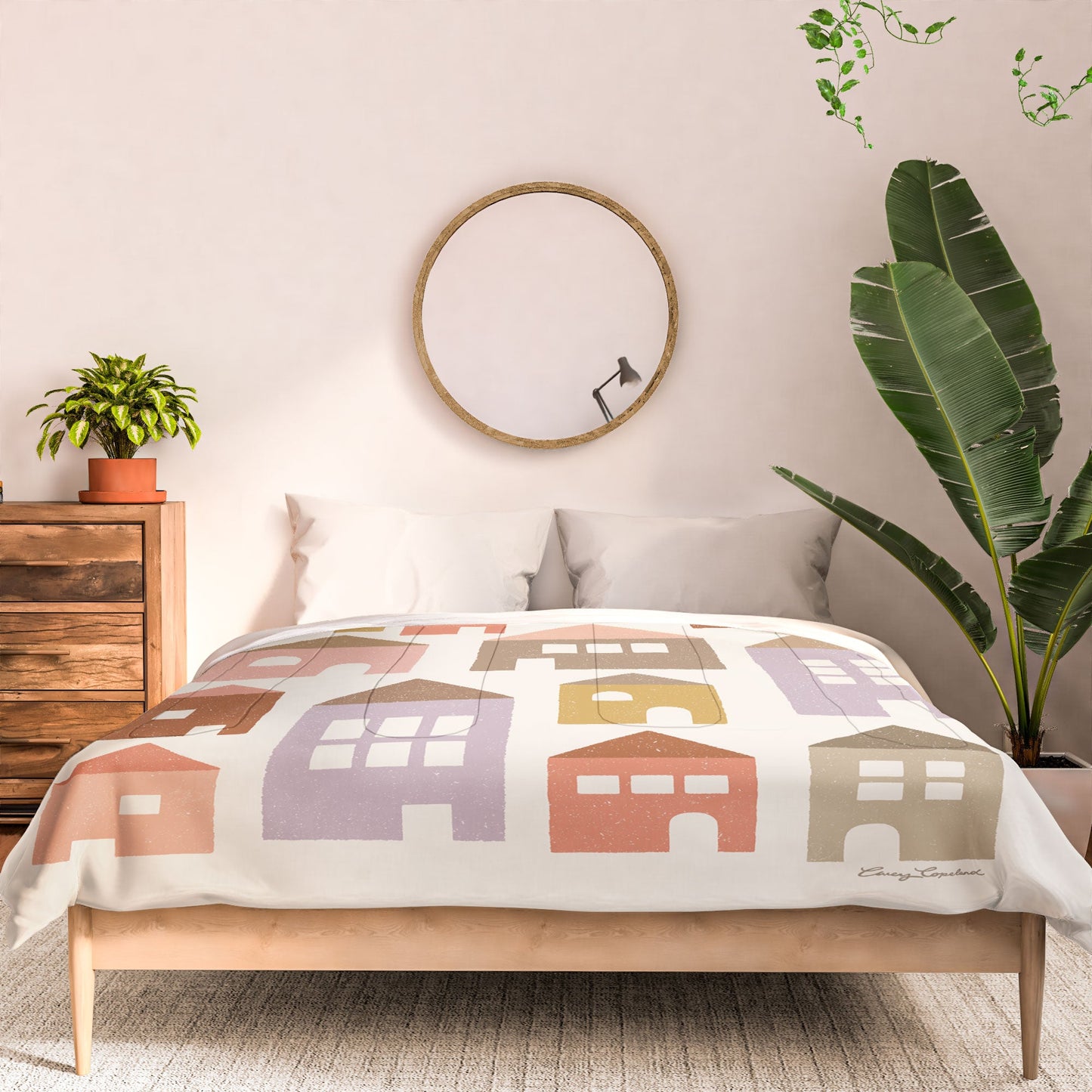 Carey Copeland Happy Houses Earth Tones Comforter