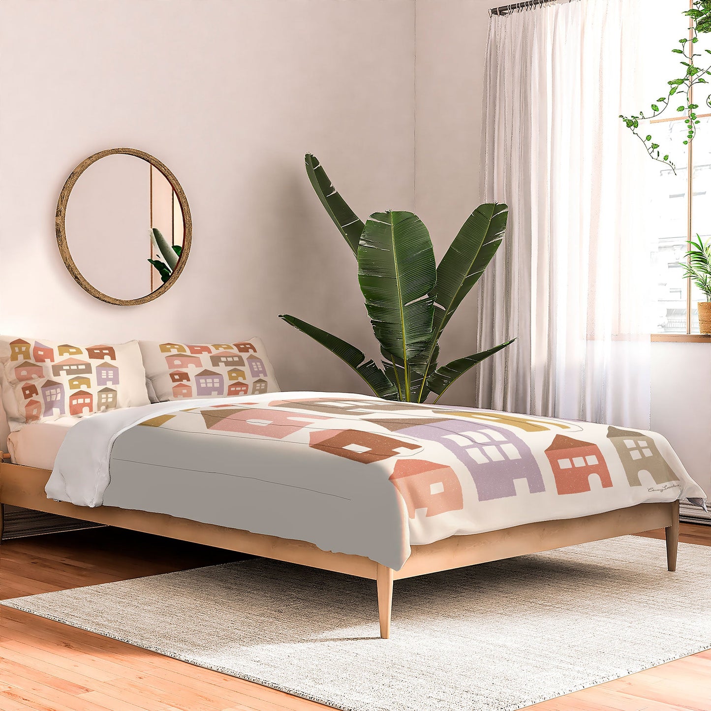 Carey Copeland Happy Houses Earth Tones Comforter