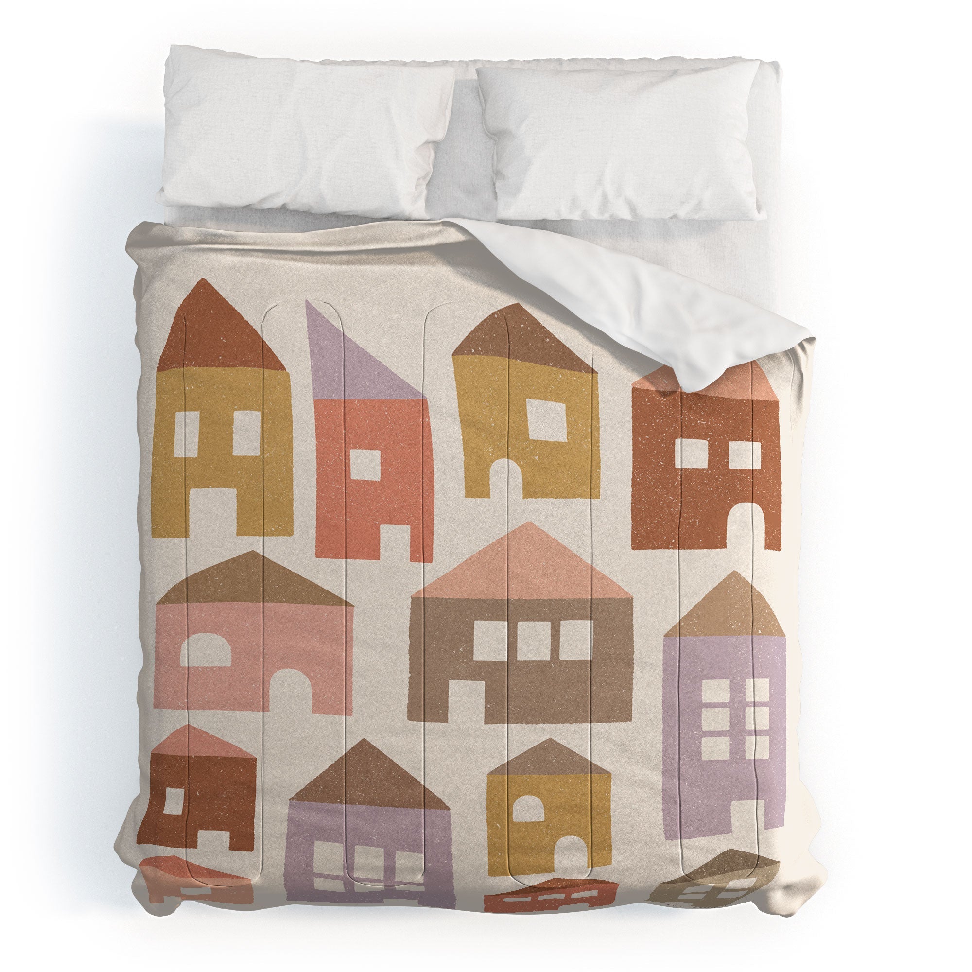 Carey Copeland Happy Houses Earth Tones Comforter