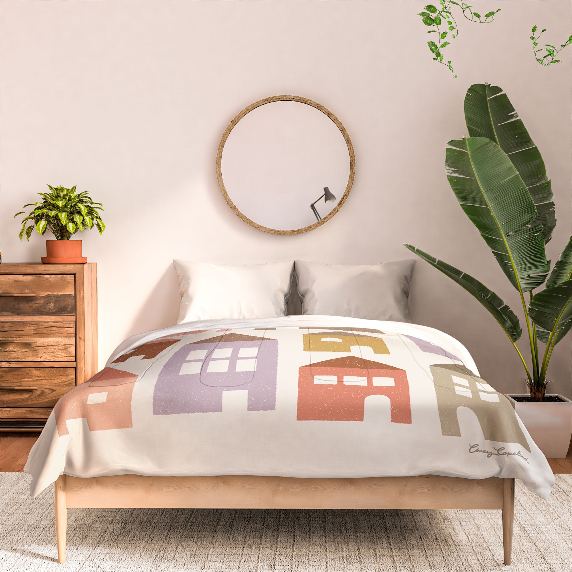 Carey Copeland Happy Houses Earth Tones Comforter