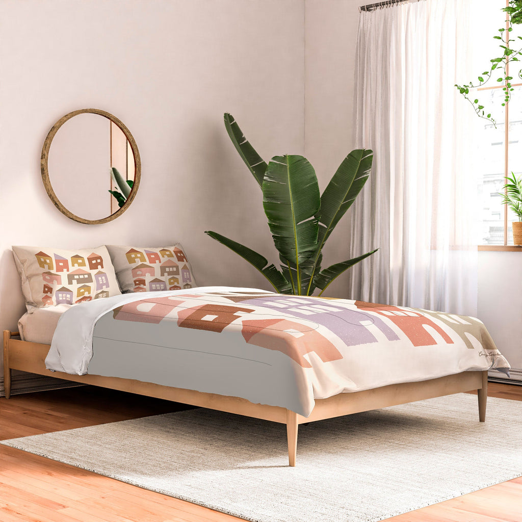 Carey Copeland Happy Houses Earth Tones Comforter