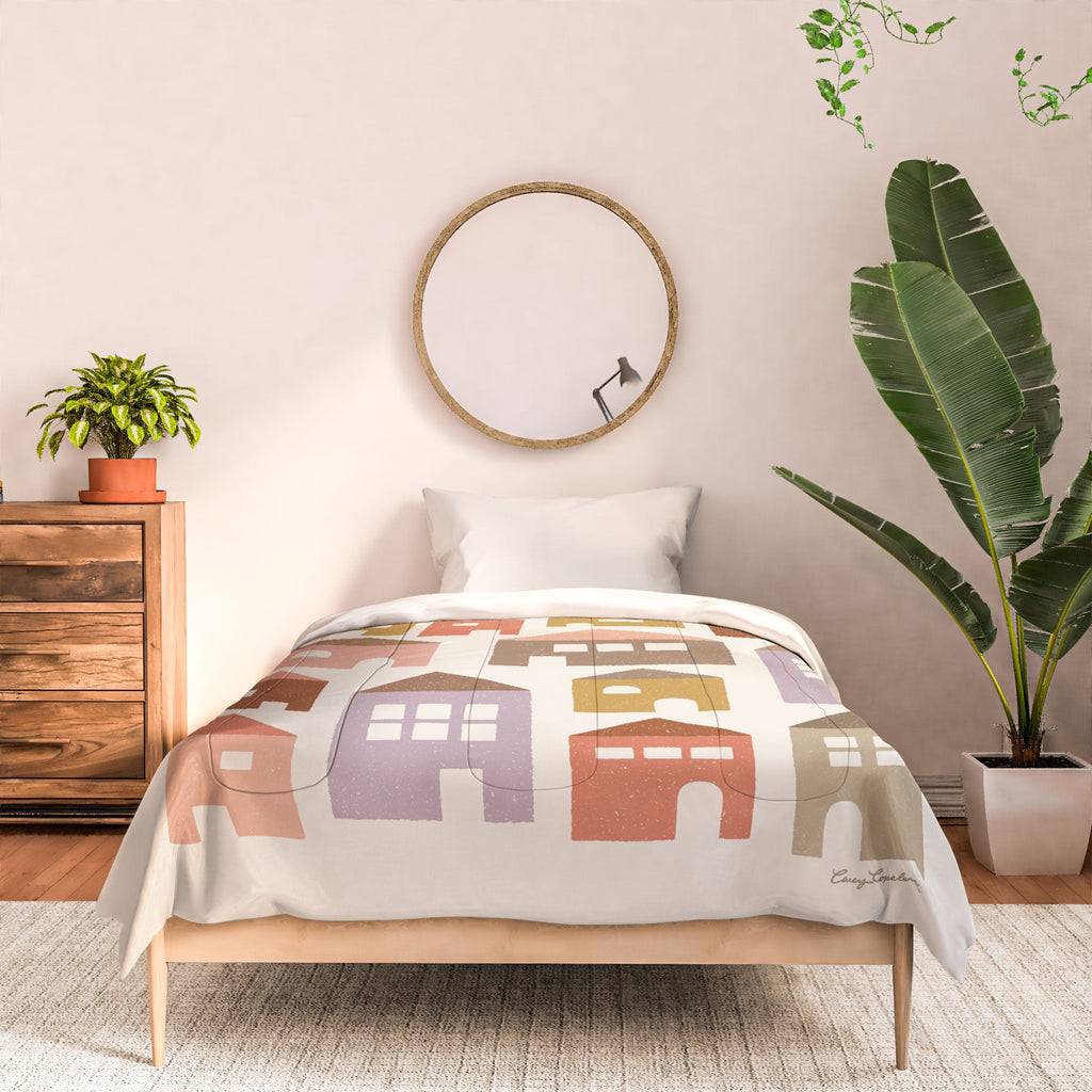 Carey Copeland Happy Houses Earth Tones Comforter