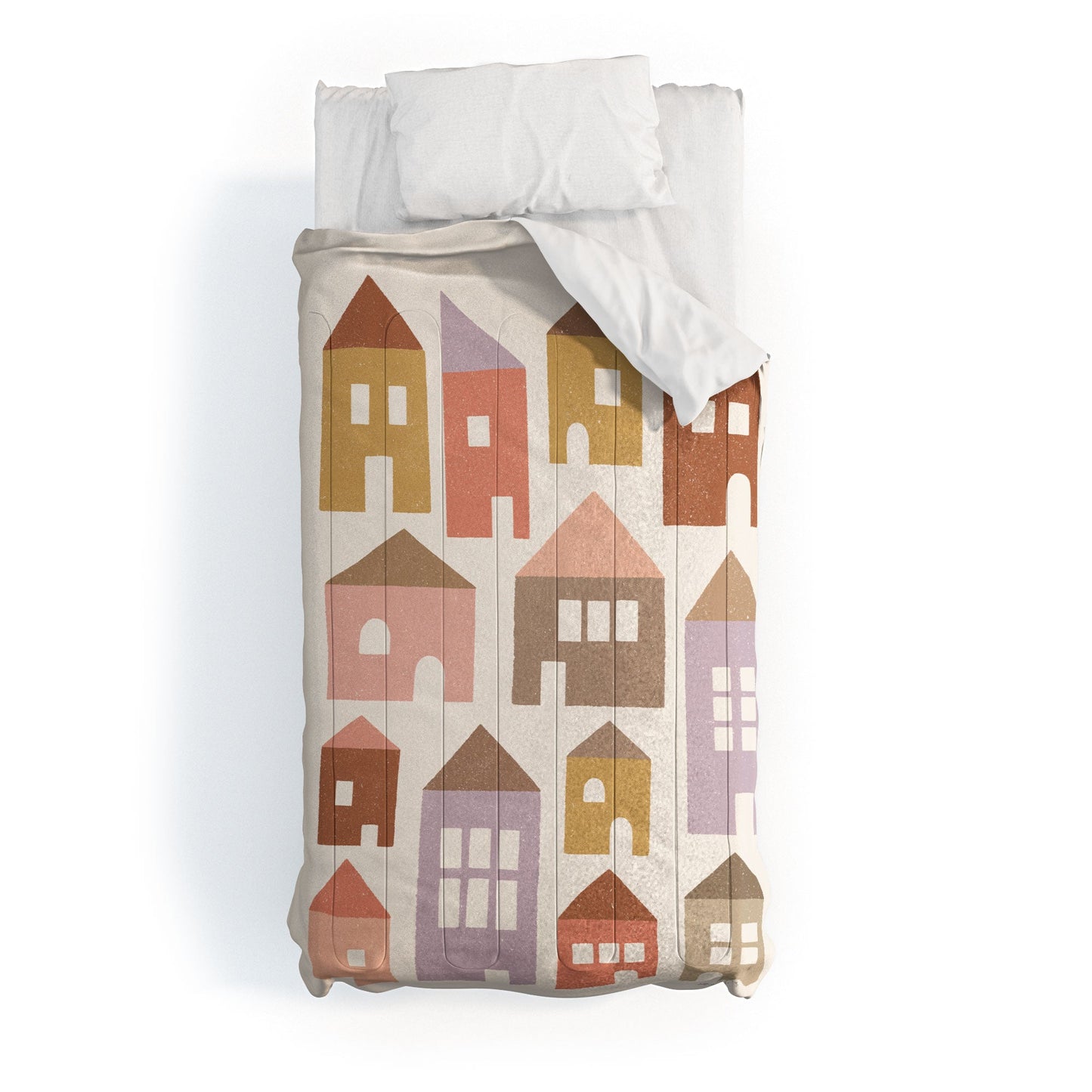 Carey Copeland Happy Houses Earth Tones Comforter