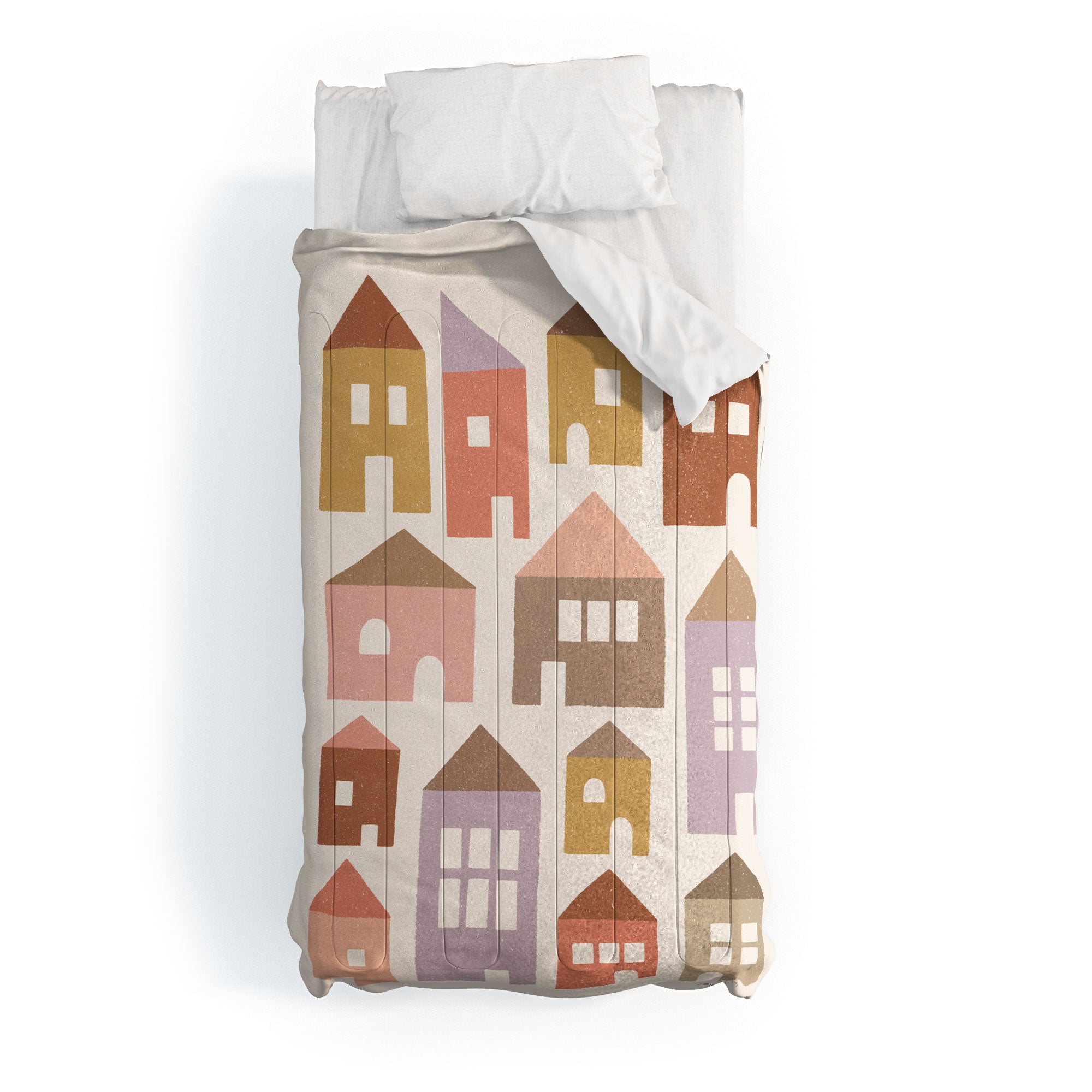 Carey Copeland Happy Houses Earth Tones Comforter