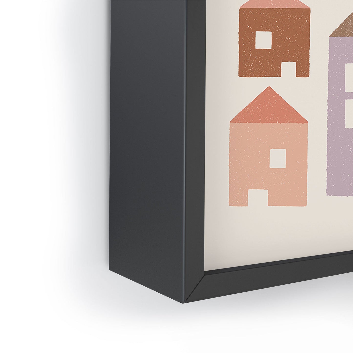 Carey Copeland Happy Houses Earth Tones Framed Mini Art Print