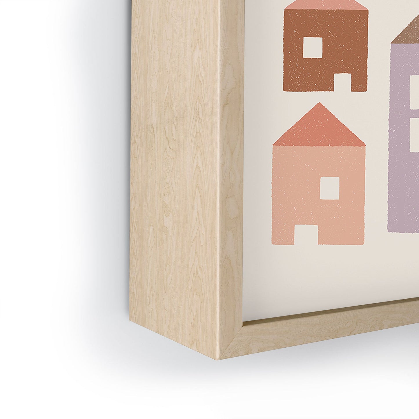 Carey Copeland Happy Houses Earth Tones Framed Mini Art Print