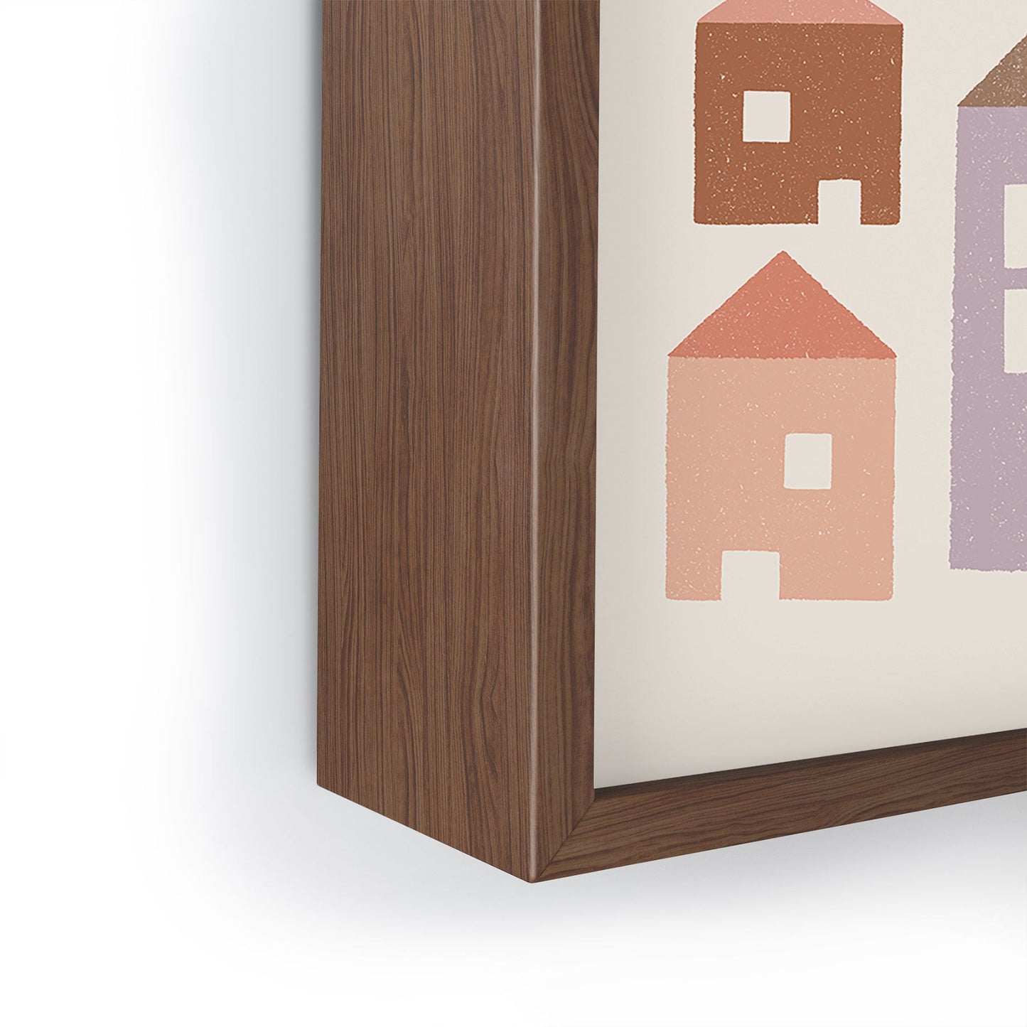 Carey Copeland Happy Houses Earth Tones Framed Mini Art Print