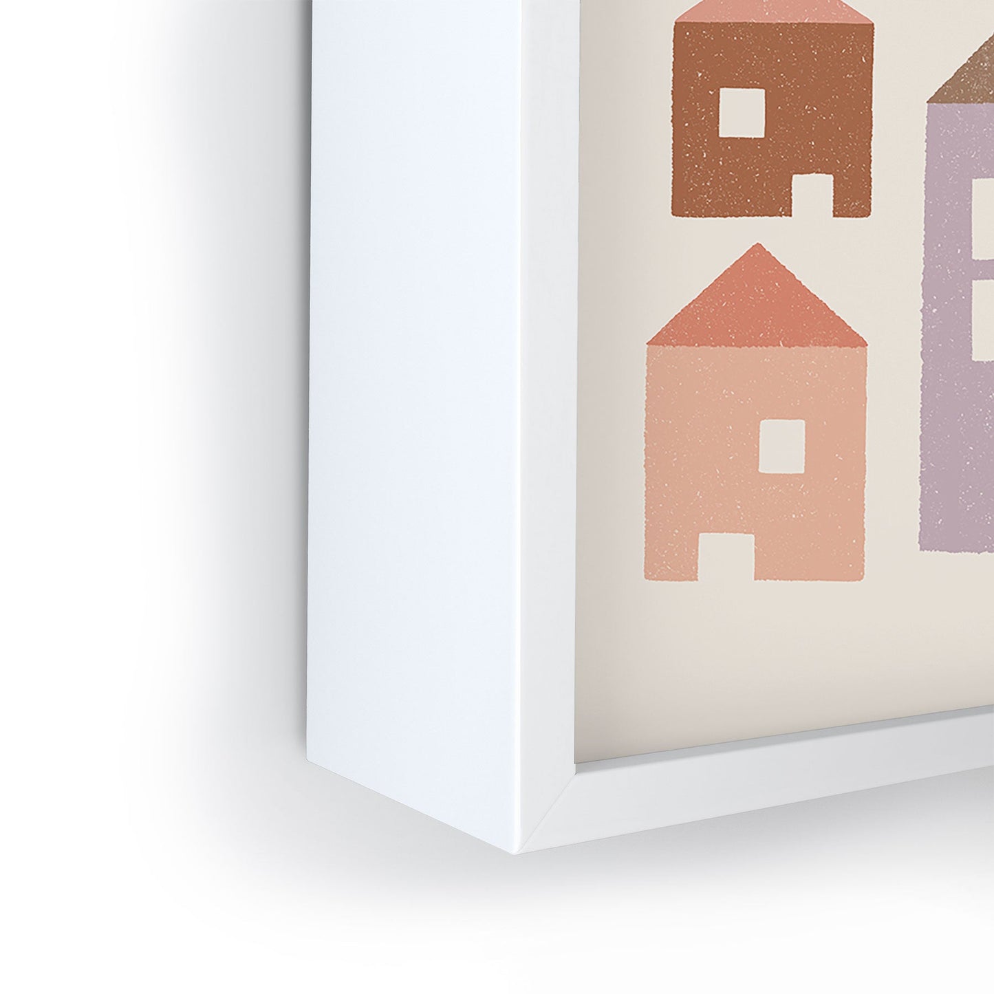 Carey Copeland Happy Houses Earth Tones Framed Mini Art Print