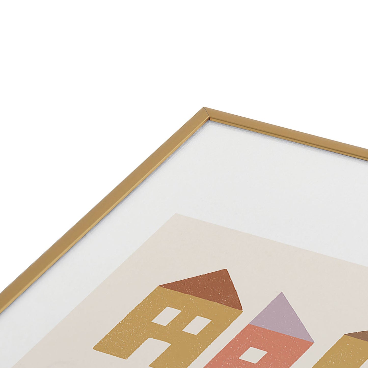 Carey Copeland Happy Houses Earth Tones Metal Framed Art Print