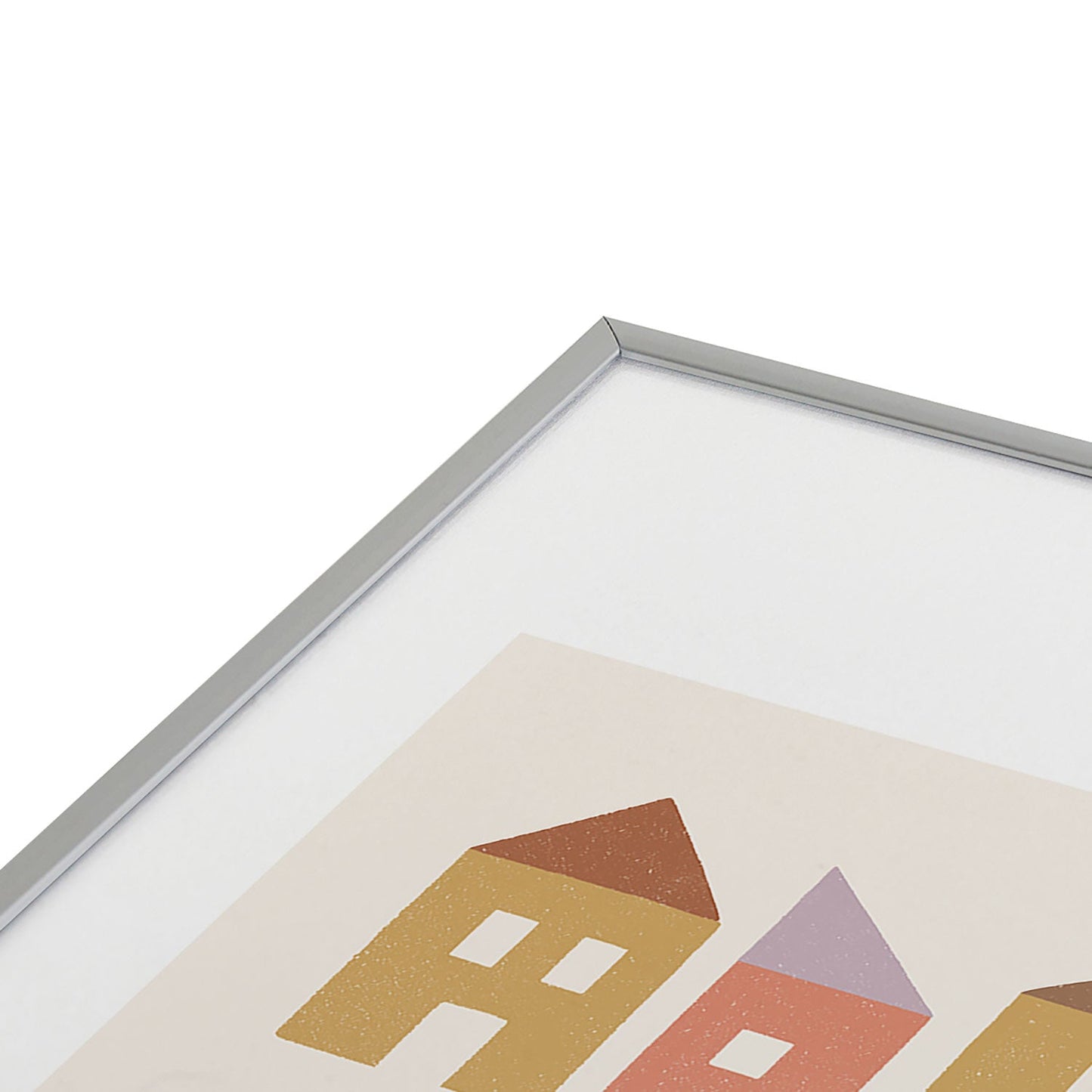 Carey Copeland Happy Houses Earth Tones Metal Framed Art Print
