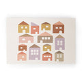 Carey Copeland Happy Houses Earth Tones Welcome Mat