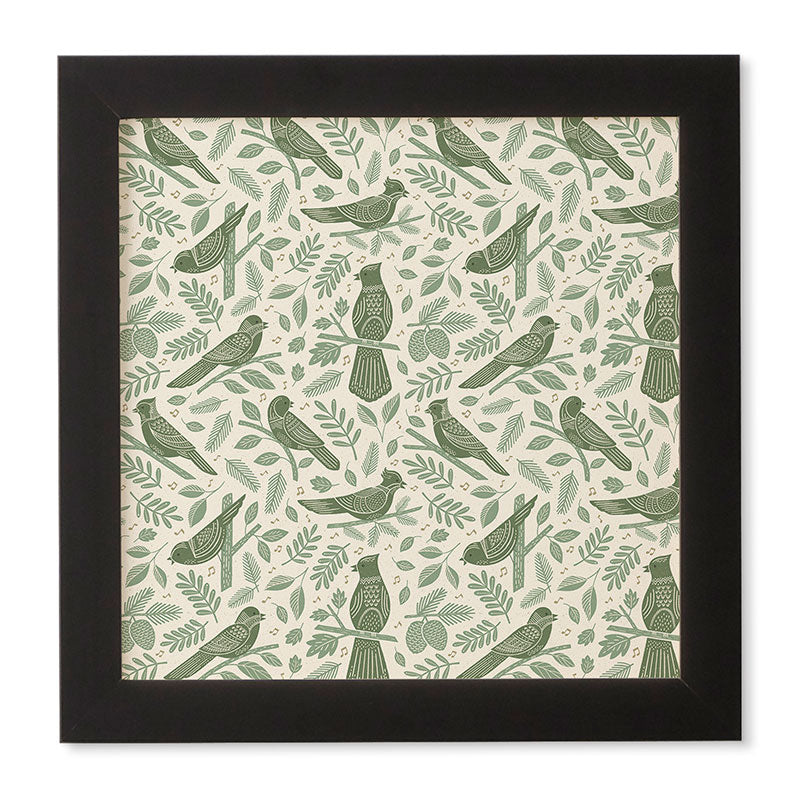 Carey Copeland Song Birds Green Framed Wall Art