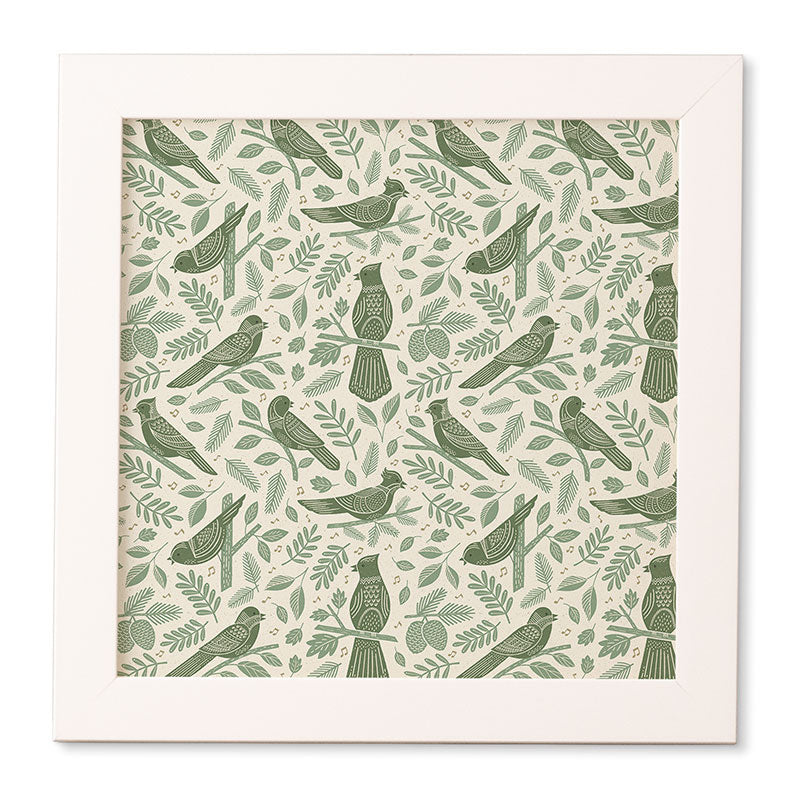 Carey Copeland Song Birds Green Framed Wall Art