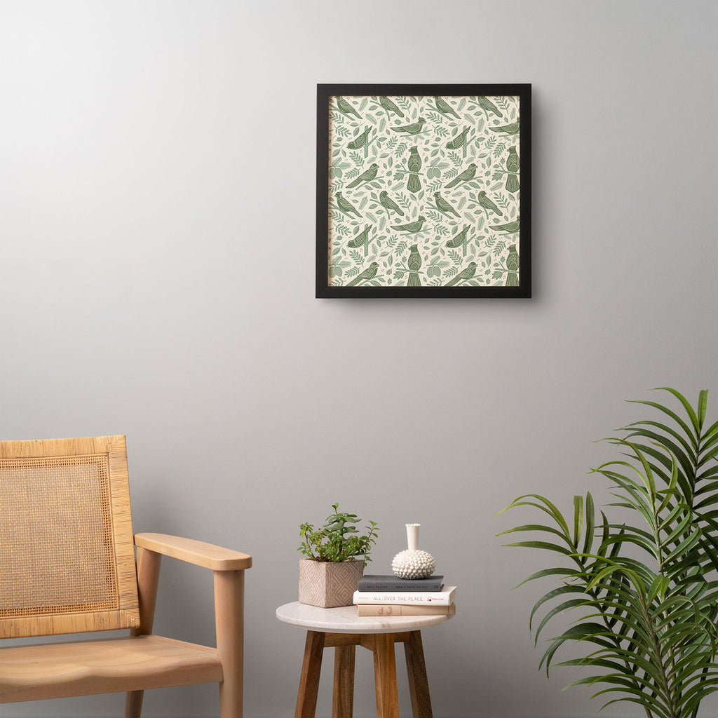 Carey Copeland Song Birds Green Framed Wall Art