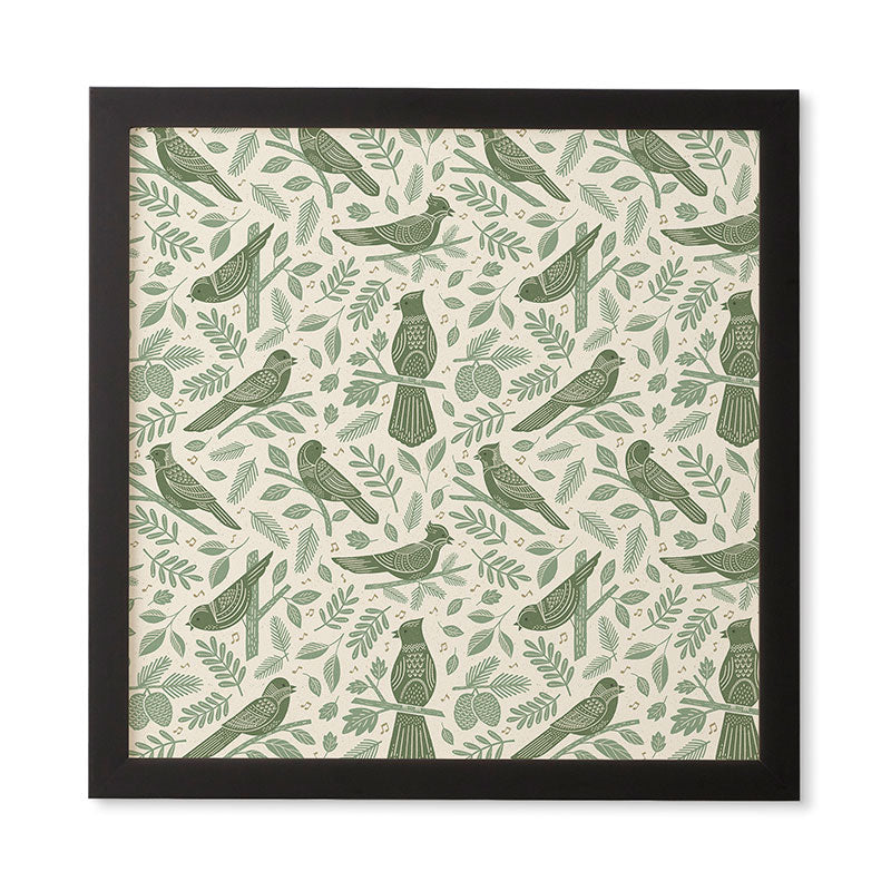 Carey Copeland Song Birds Green Framed Wall Art