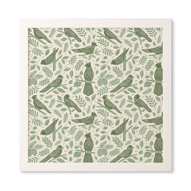 Carey Copeland Song Birds Green Framed Wall Art