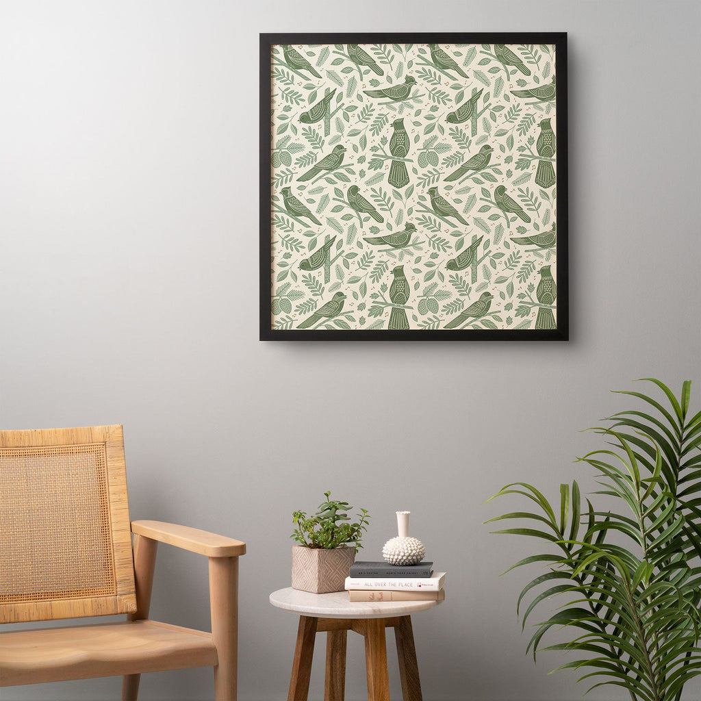 Carey Copeland Song Birds Green Framed Wall Art