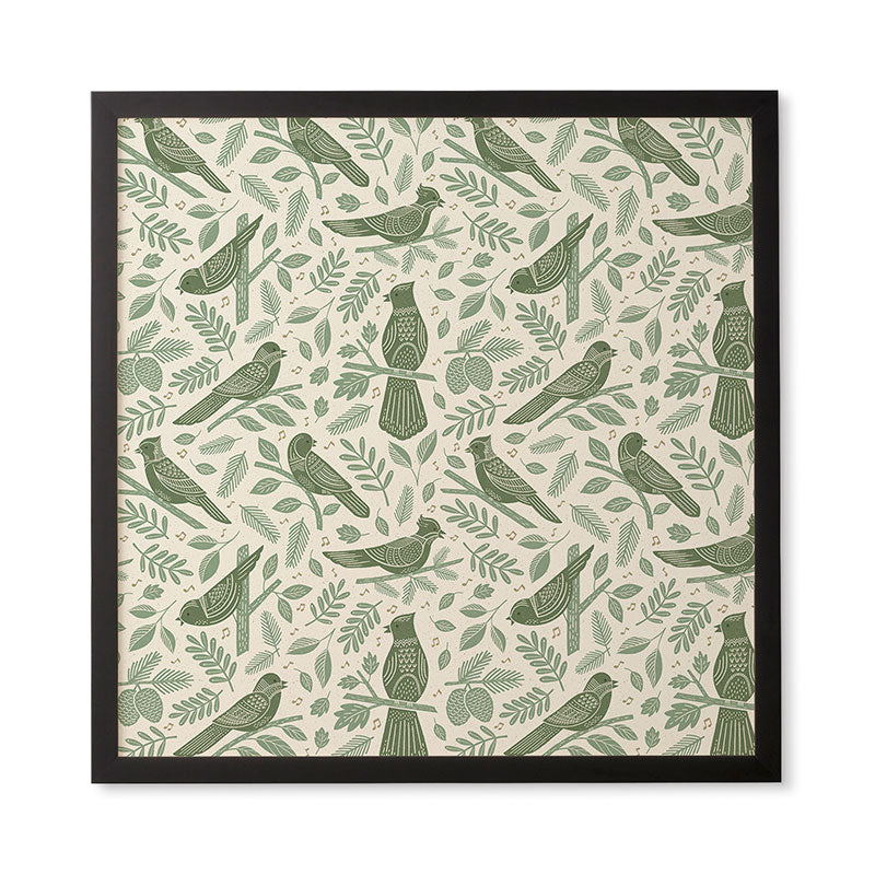 Carey Copeland Song Birds Green Framed Wall Art
