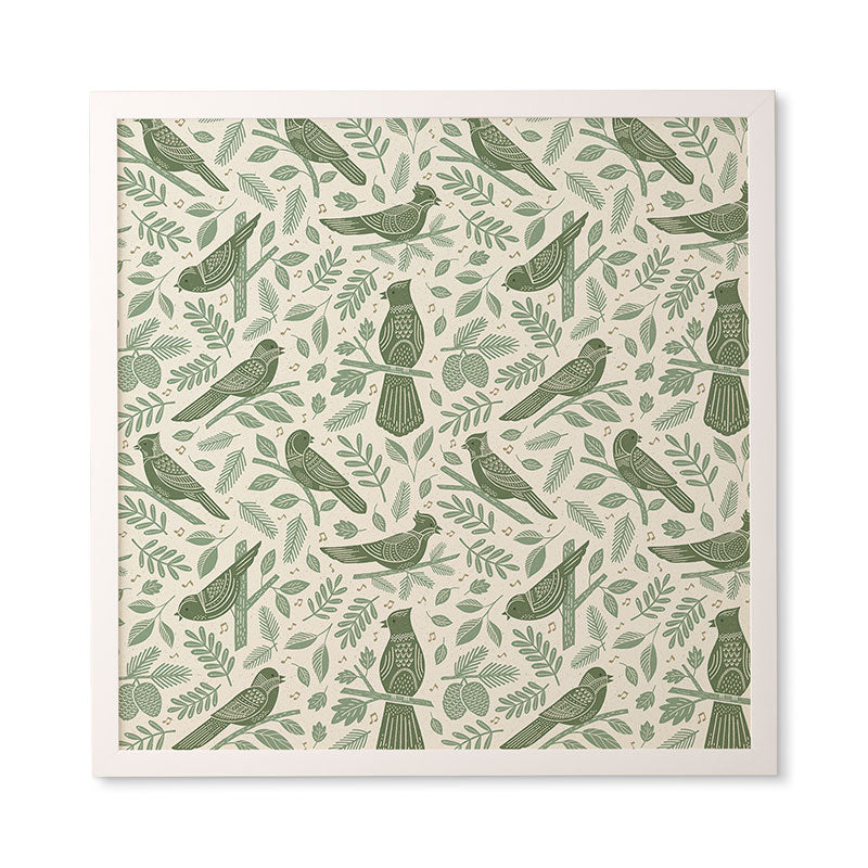Carey Copeland Song Birds Green Framed Wall Art