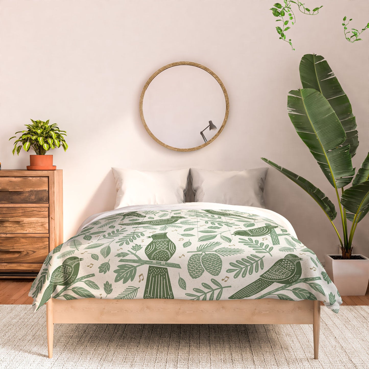 Carey Copeland Song Birds Green Comforter