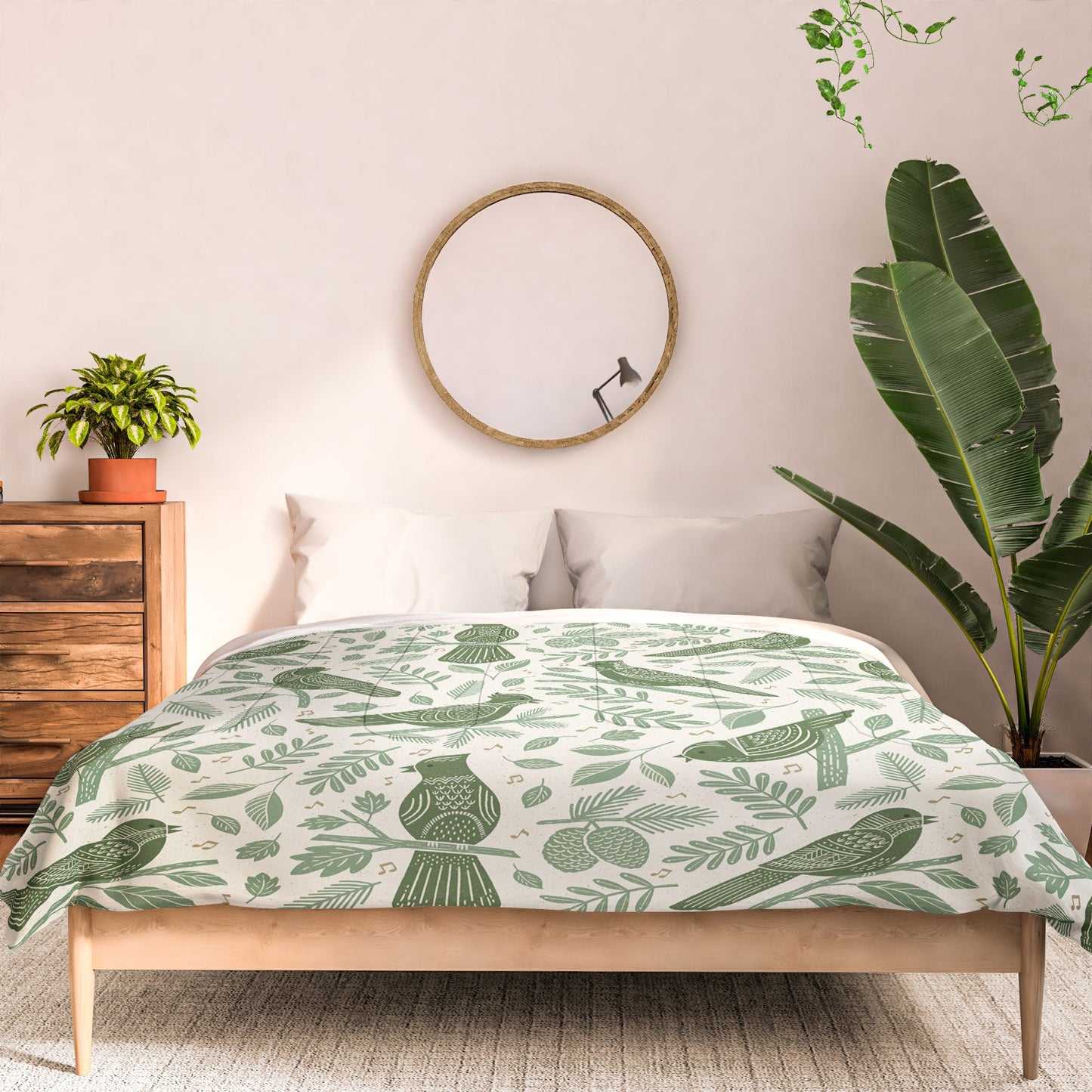 Carey Copeland Song Birds Green Comforter