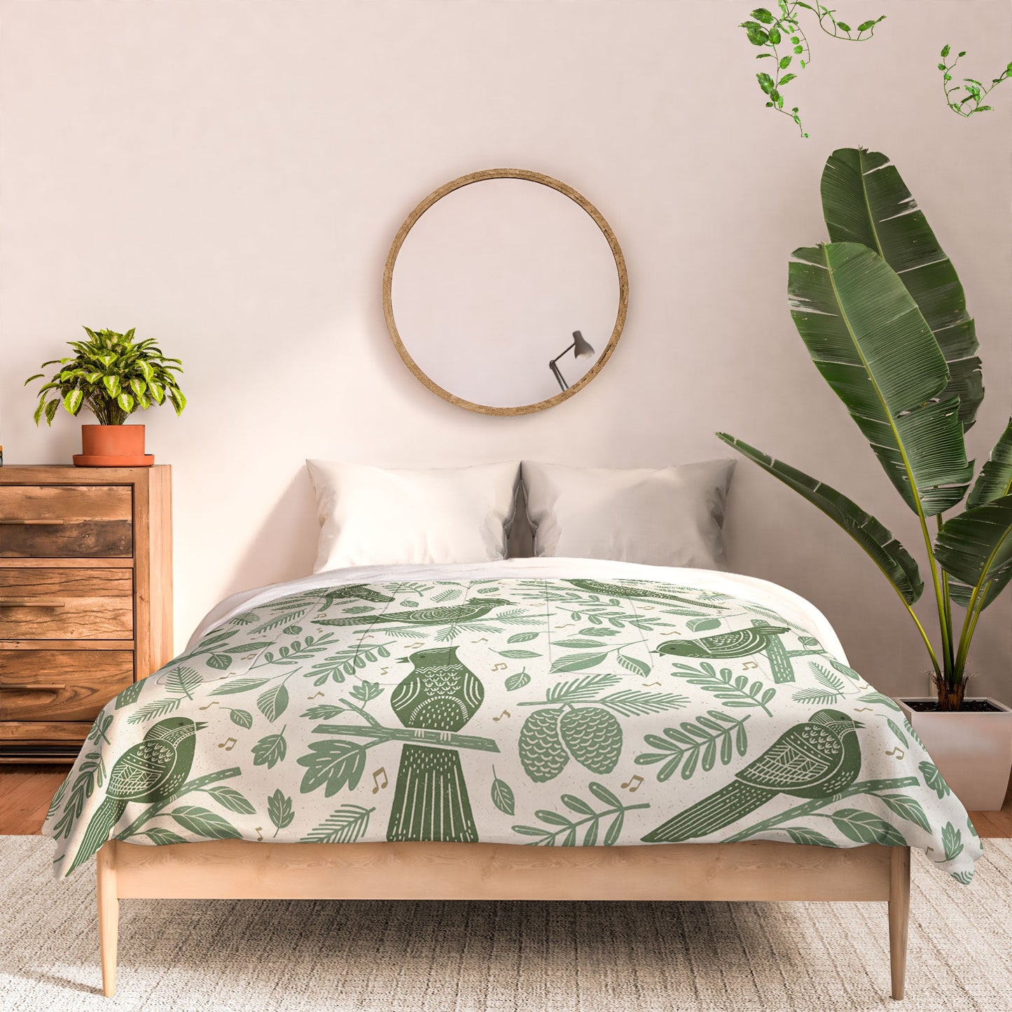Carey Copeland Song Birds Green Comforter