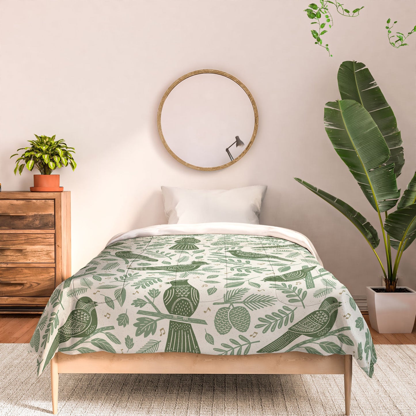 Carey Copeland Song Birds Green Comforter
