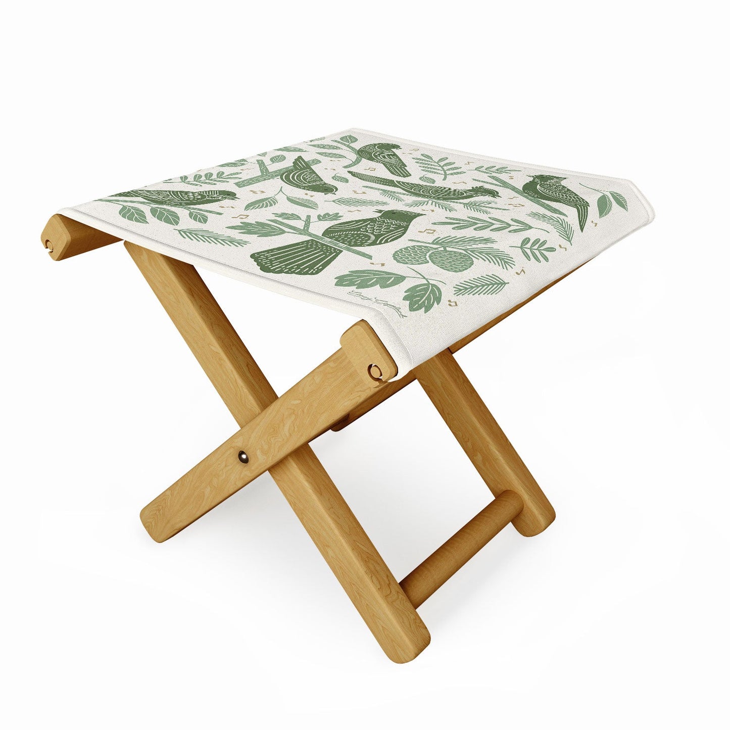 Carey Copeland Song Birds Green Folding Stool