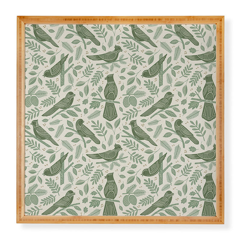 Carey Copeland Song Birds Green Framed Wall Art