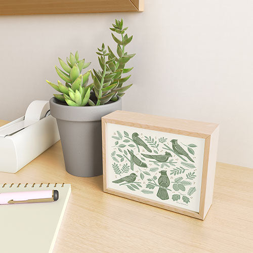 Carey Copeland Song Birds Green Framed Mini Art Print