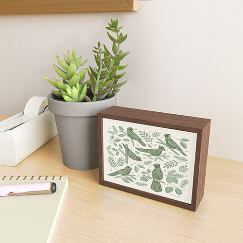 Carey Copeland Song Birds Green Framed Mini Art Print