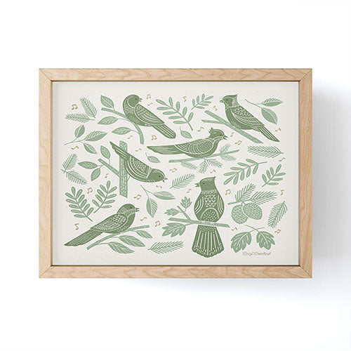 Carey Copeland Song Birds Green Framed Mini Art Print