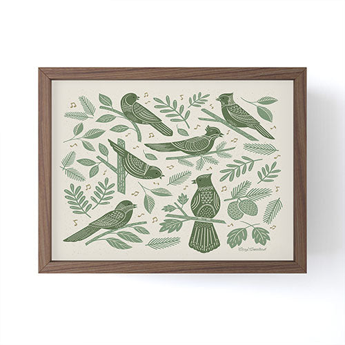 Carey Copeland Song Birds Green Framed Mini Art Print