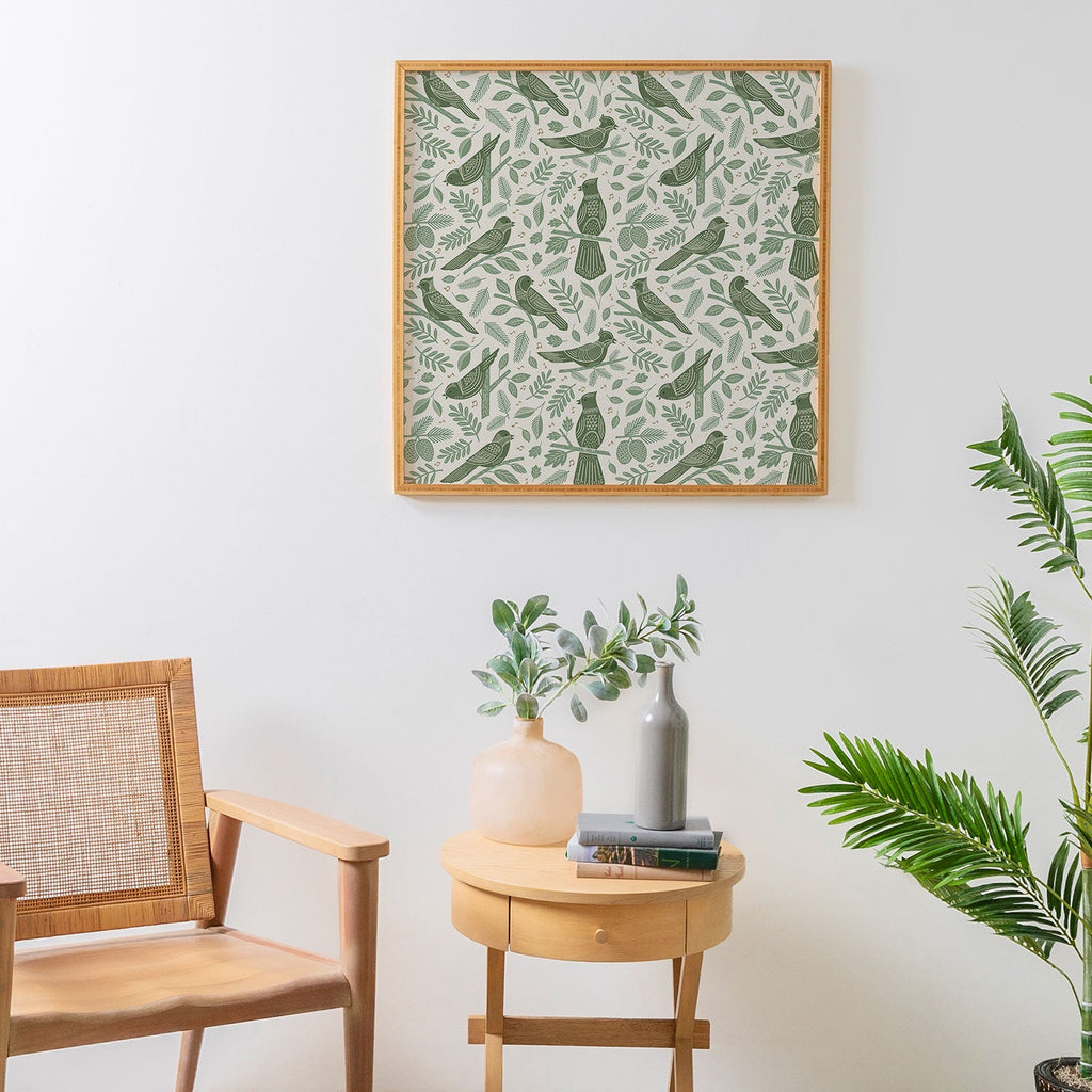Carey Copeland Song Birds Green Framed Wall Art