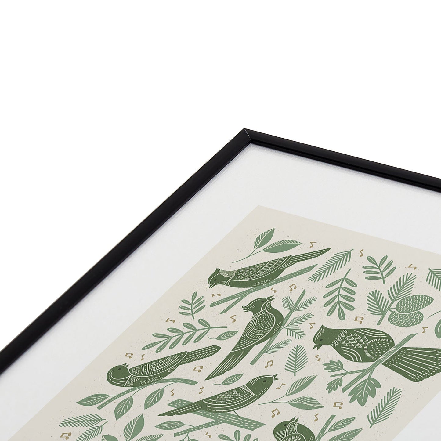 Carey Copeland Song Birds Green Metal Framed Art Print