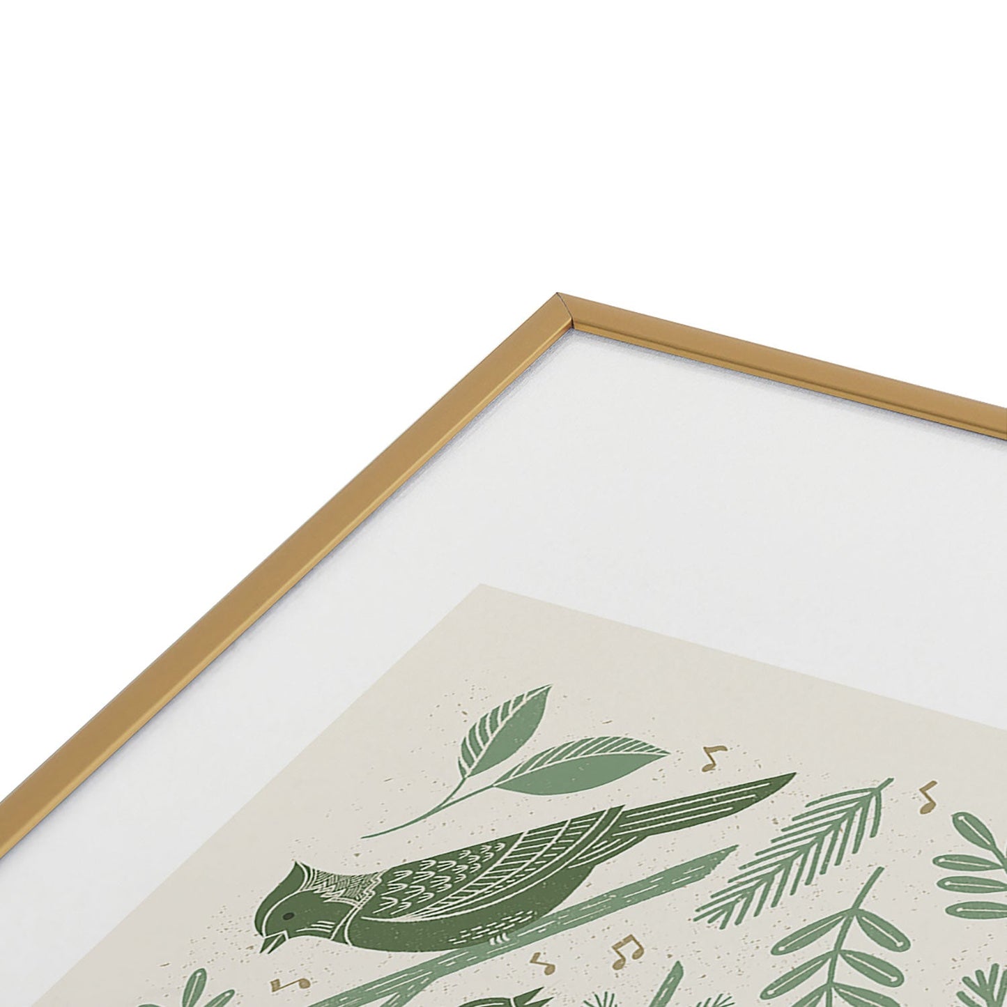 Carey Copeland Song Birds Green Metal Framed Art Print
