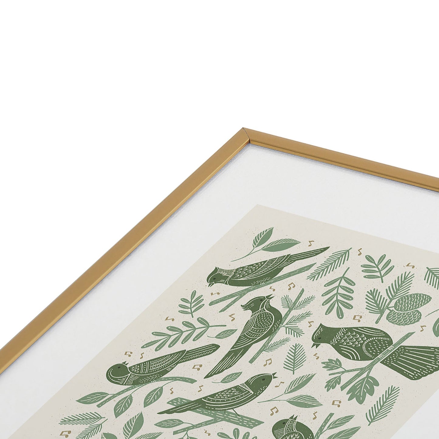 Carey Copeland Song Birds Green Metal Framed Art Print